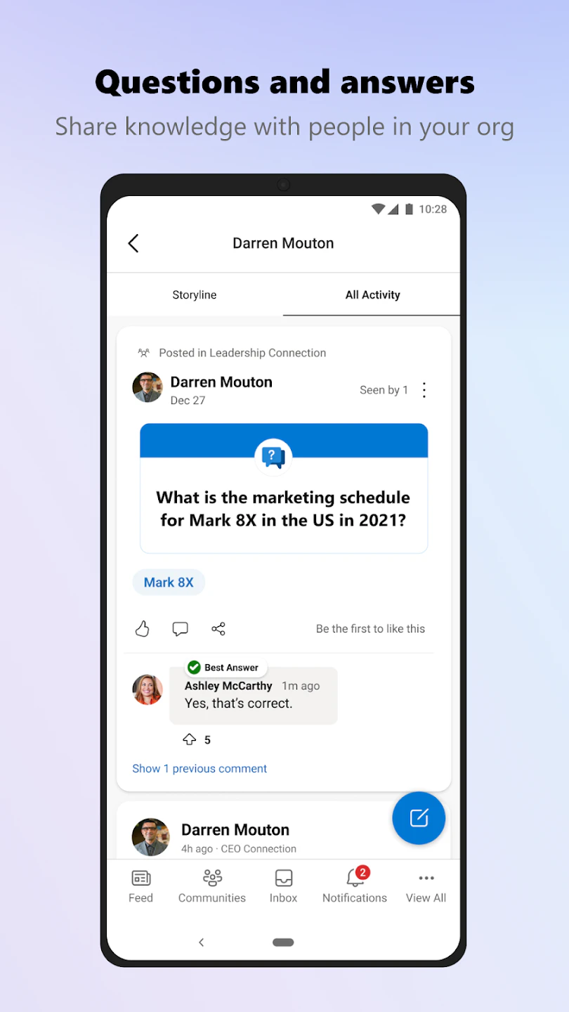screenshot of Microsoft Viva Engage